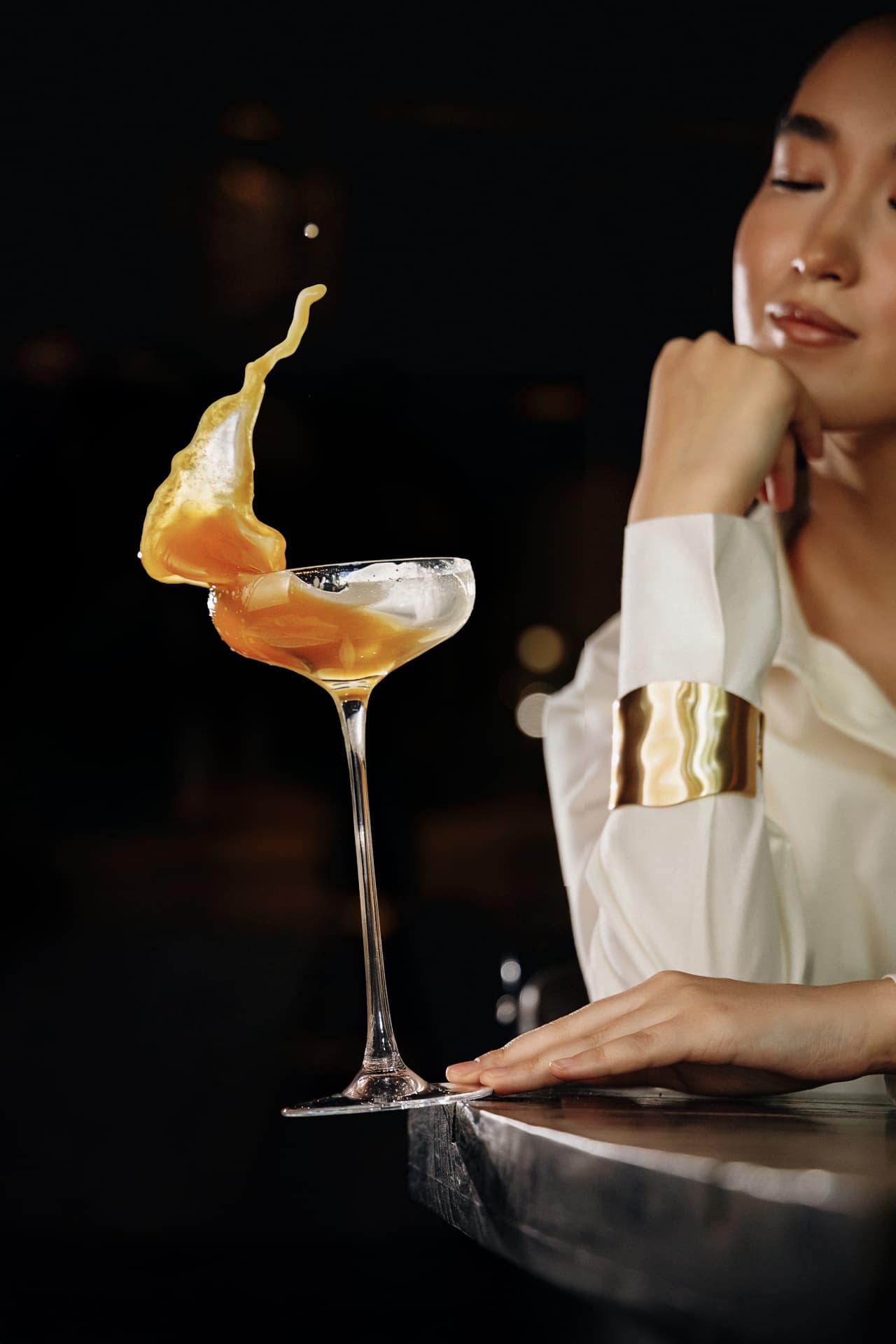 Cocktail splash from a bar campaign shoot